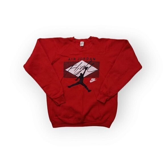 Vintage Air Jordan Nike Flight Jumpman Logo Sweatshirt Pullover Mens XL Red‎ - Picture 1 of 12